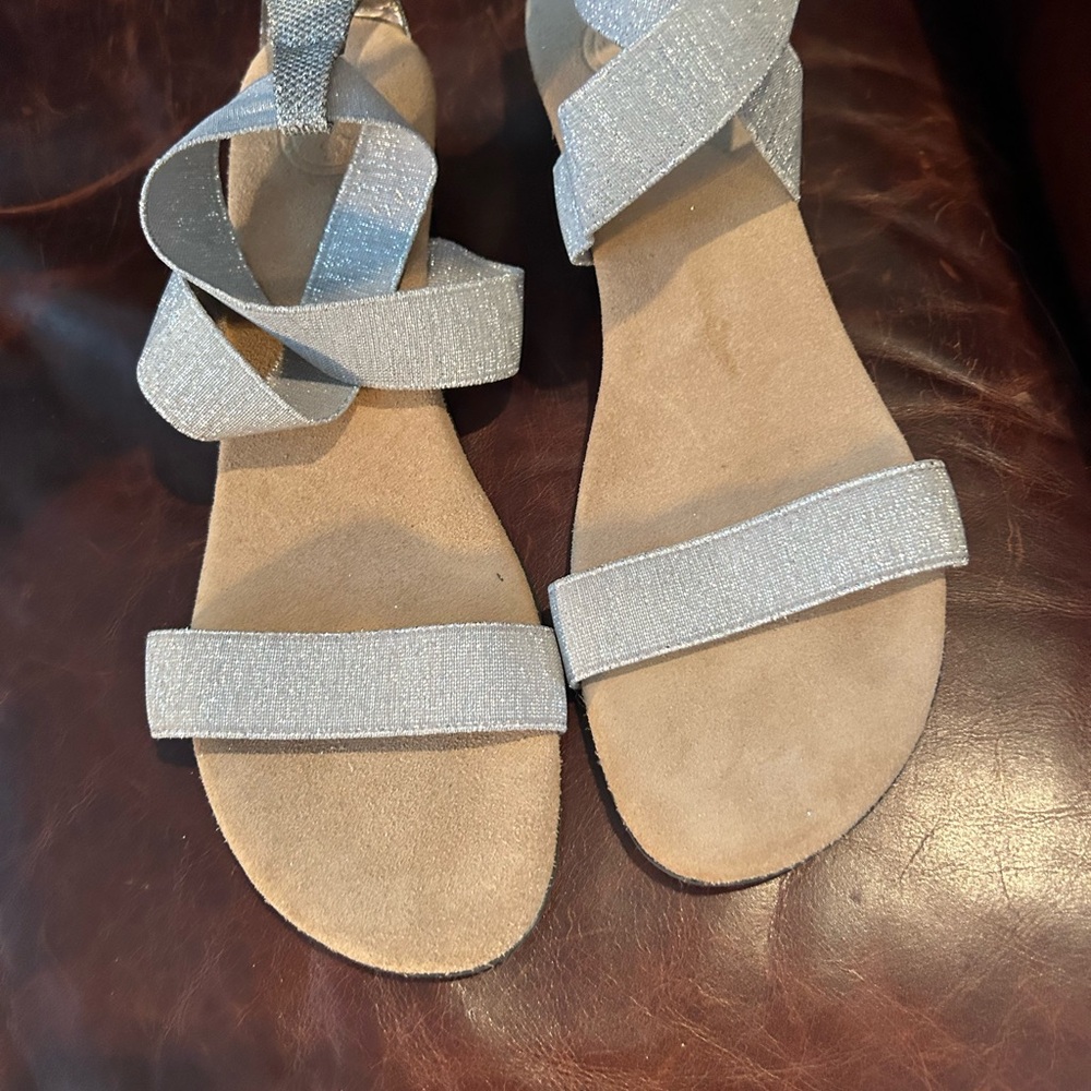 Elegant Silver Strappy Sandals